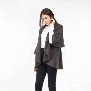 Multi-style Solid Shawl Vest in Charcoal